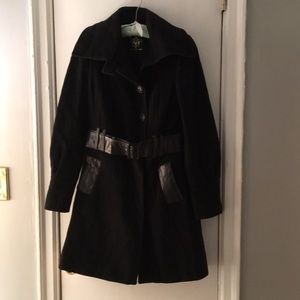 Mackage Black Wool Coat and Leather Coat. Size S/P
